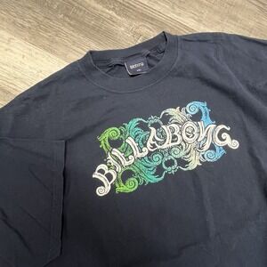 Vintage Y2K Billabong T Shirt Surf Style Streetwear 90s Logo‎ Blue Size XXL